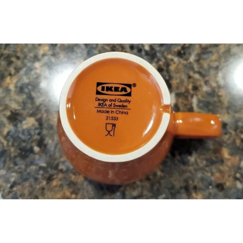 Ikea 21533 Deep Orange Coffee Cup Tea ,Coffee,Hot Chocolate Mug